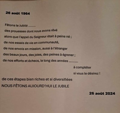 Poème de Sr Marthe Bock